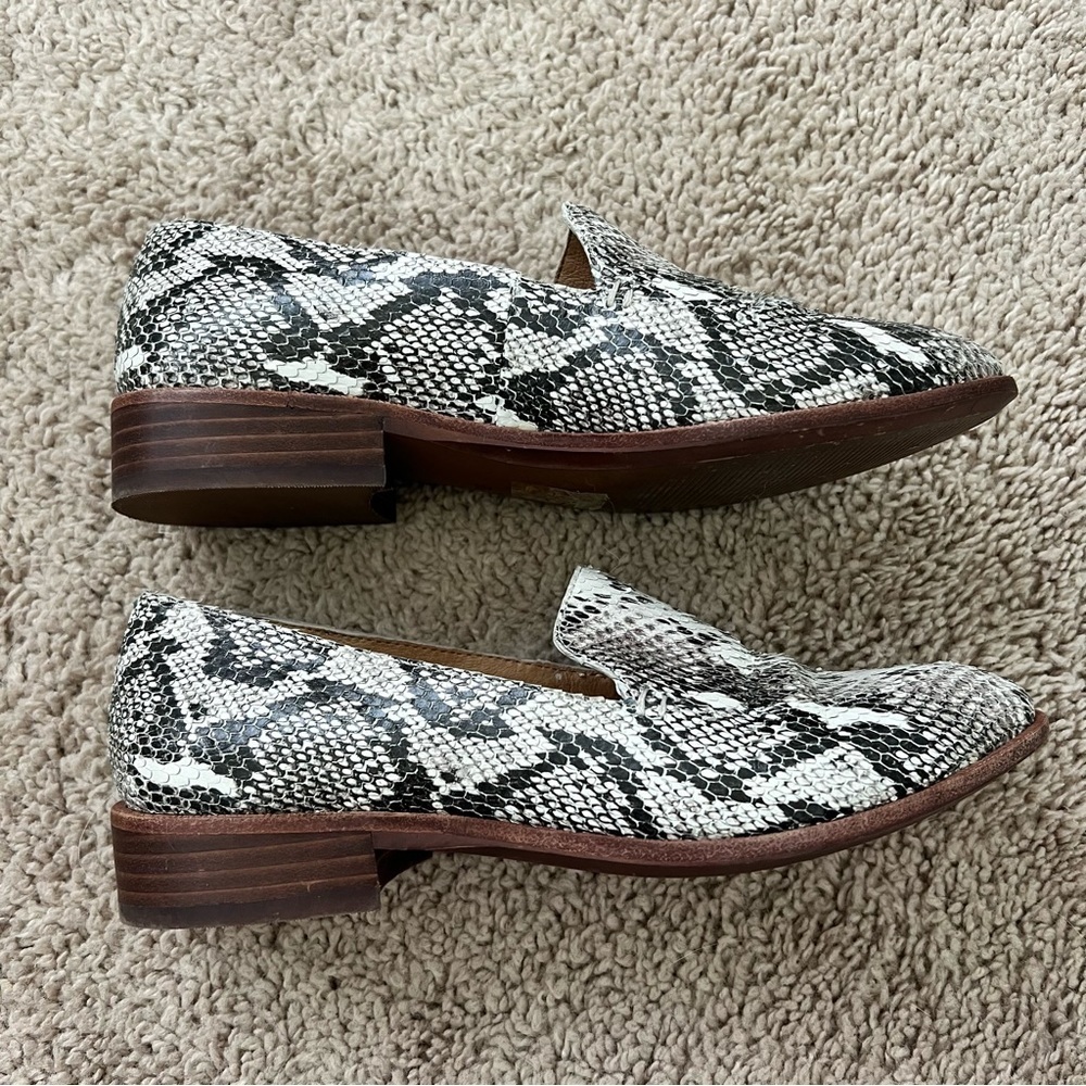 Madewell The Frances Loafer Women’s 5.5 Stamped Snakeskin Heel Animal Gray - Picture 5 of 10